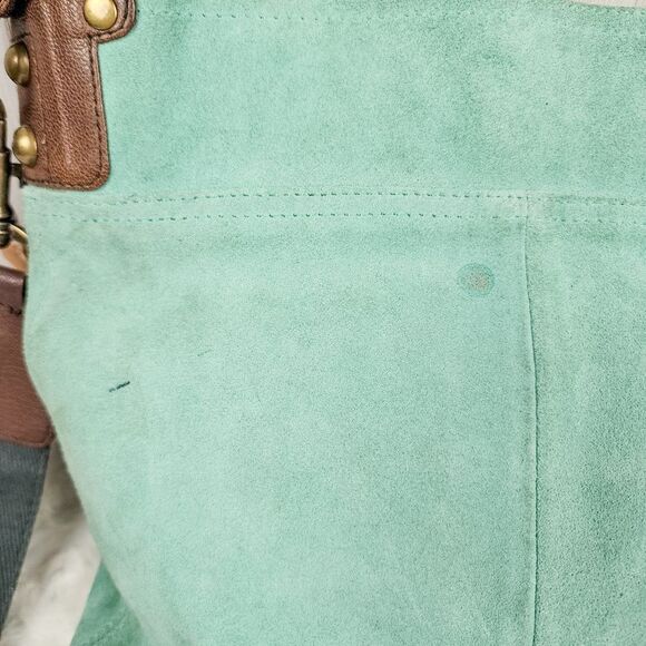 Mo & Co Joan Spearmint Suede Crossbody Bag Purse - Picture 5 of 11